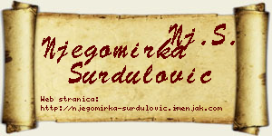 Njegomirka Surdulović vizit kartica